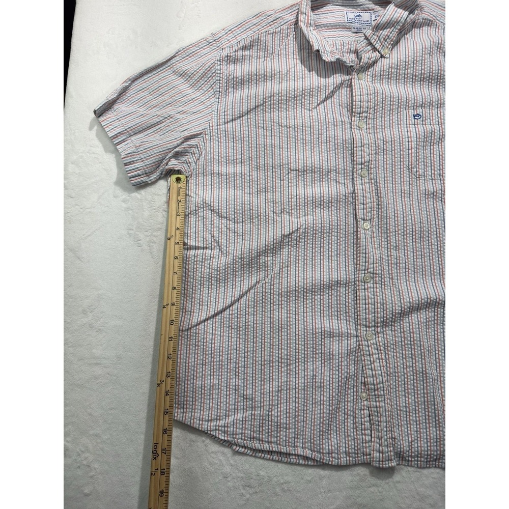Southern Tide Shirt Mens 2XL Multicolor Stripe Short Sleeve Button Front Casual - Picture 5 of 6